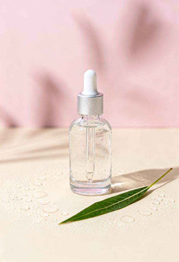 Lactic acid serum bottle for gentle exfoliation