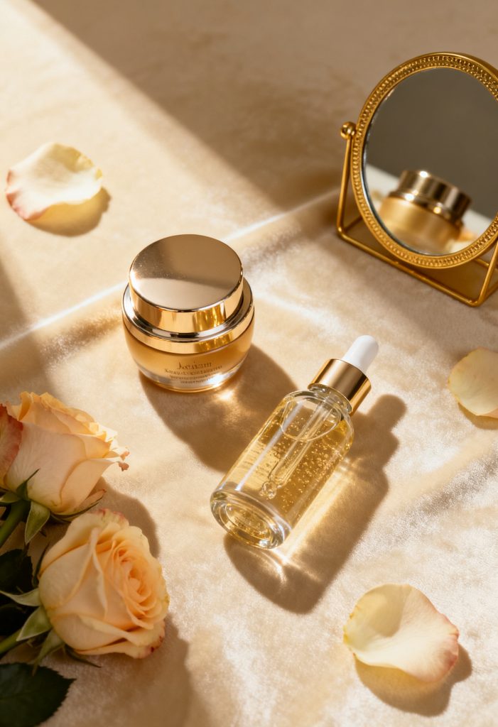 Anti-aging cream and serum for mature skin