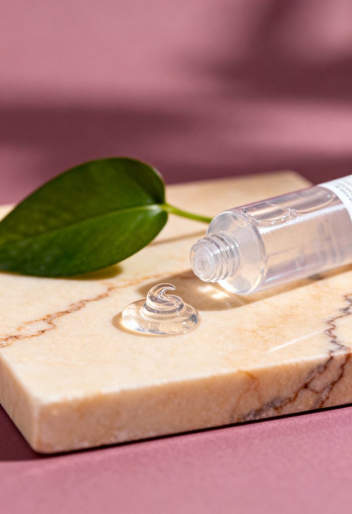 Differin Adapalene Gel 0.1% tube on a soft skincare background