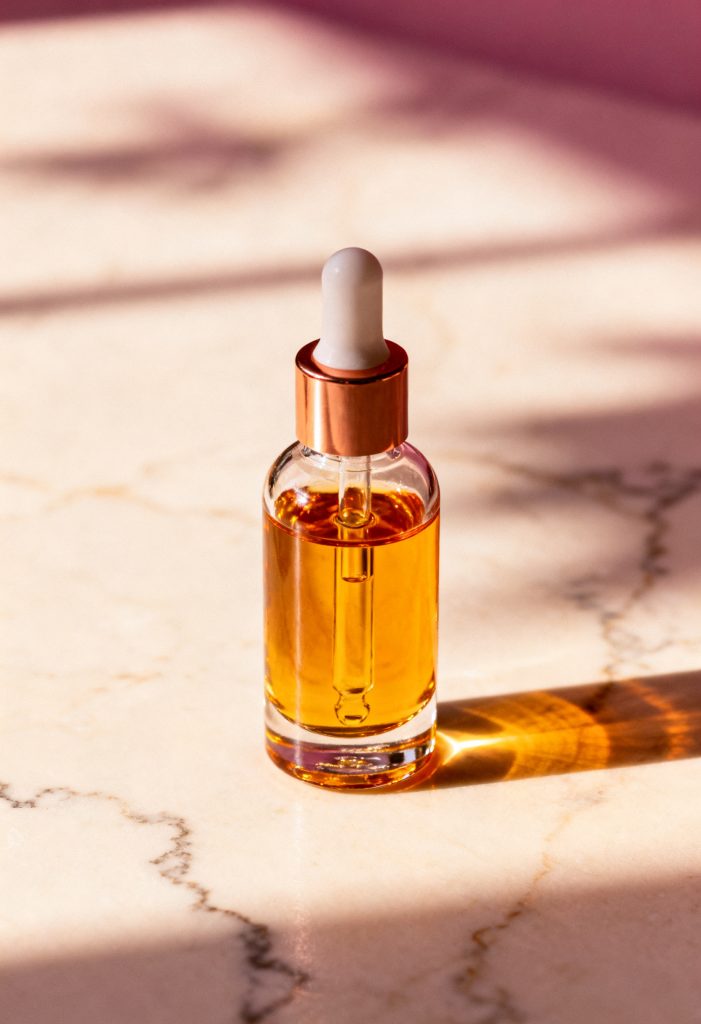 SkinCeuticals C E Ferulic serum bottle with dropper on skincare background