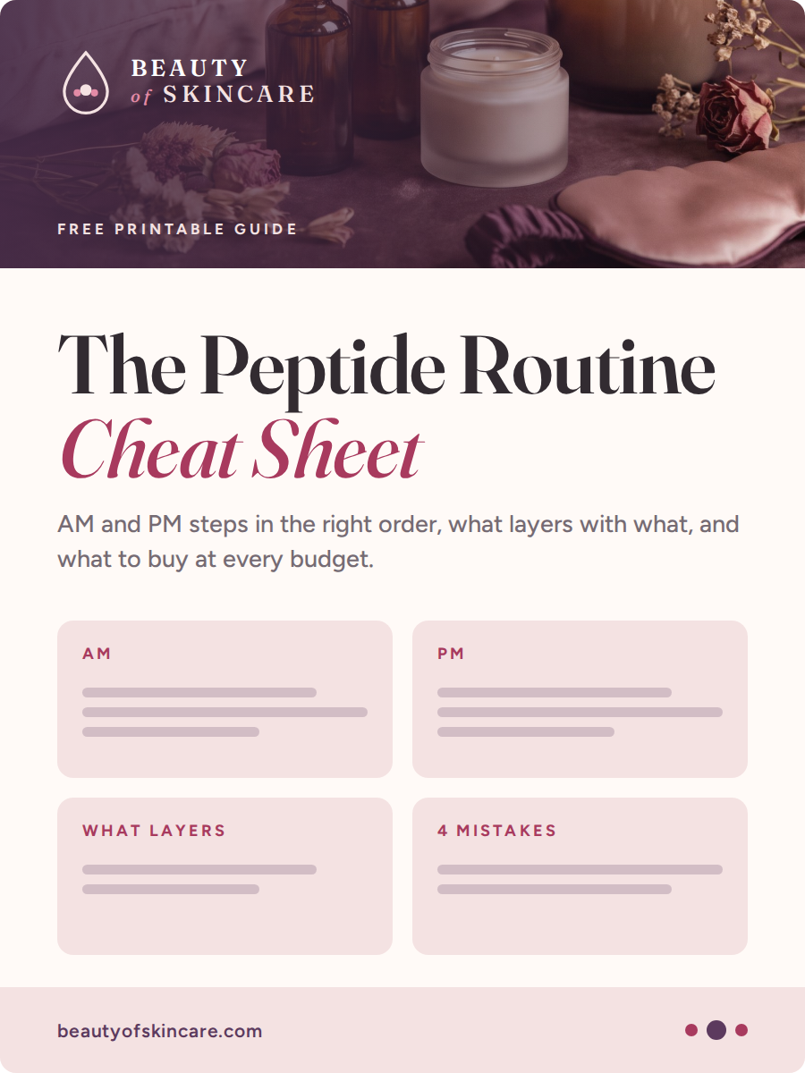 Beauty of Skincare Peptide Routine Cheat Sheet cover